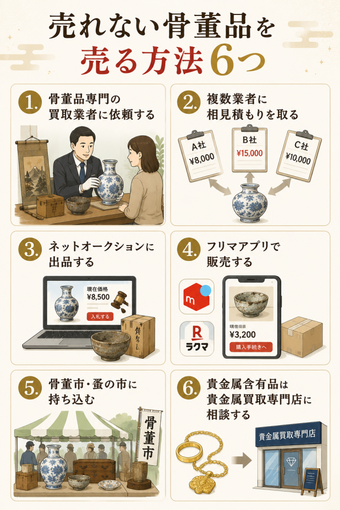 売れない骨董品を売る方法　図解