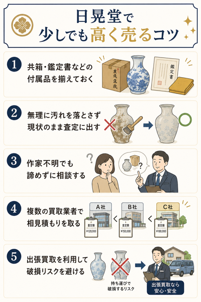 日晃堂で少しでも高く売るコツ　図解