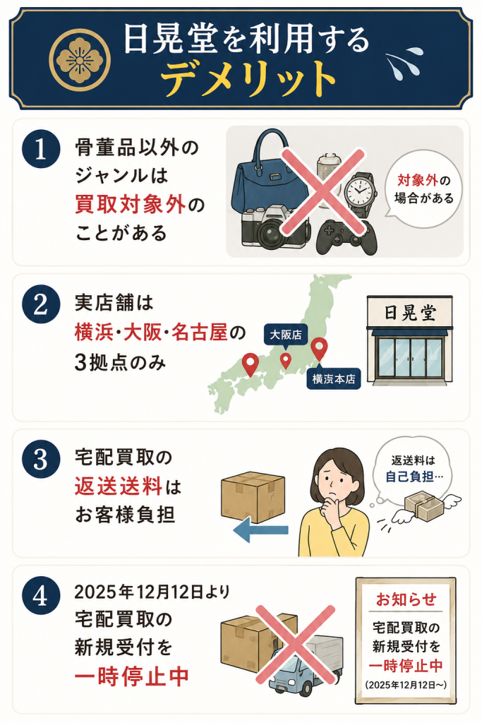 日晃堂を利用するデメリット