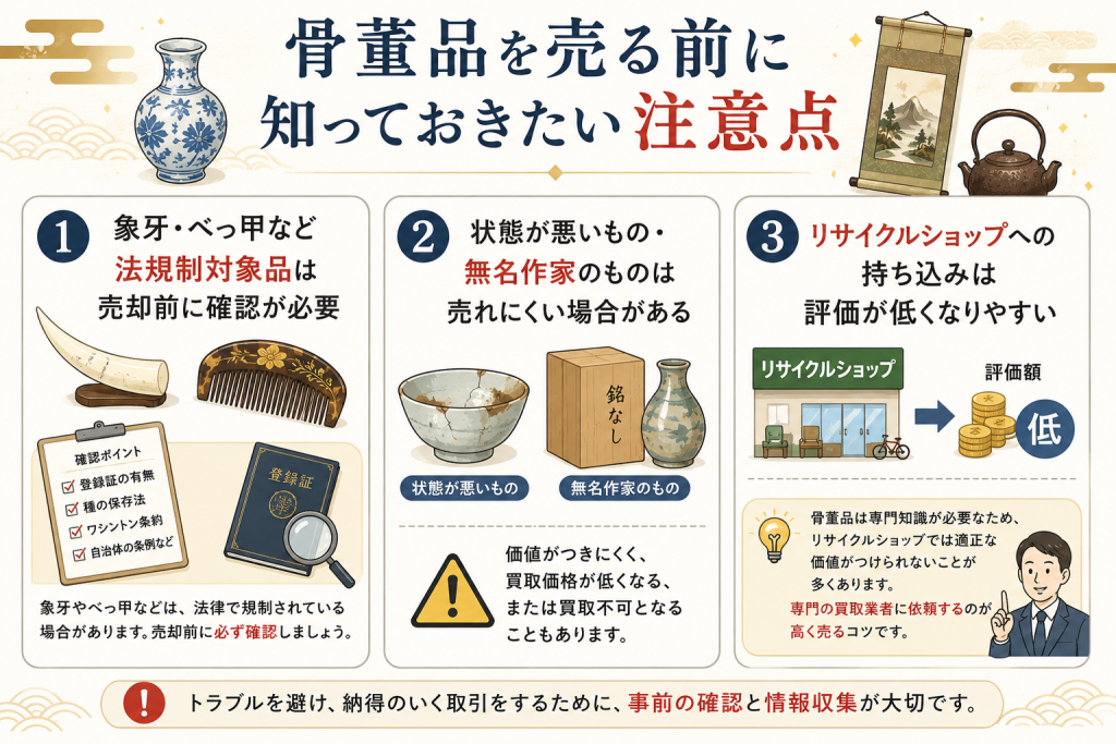 骨董品を売る前に知っておきたい注意点