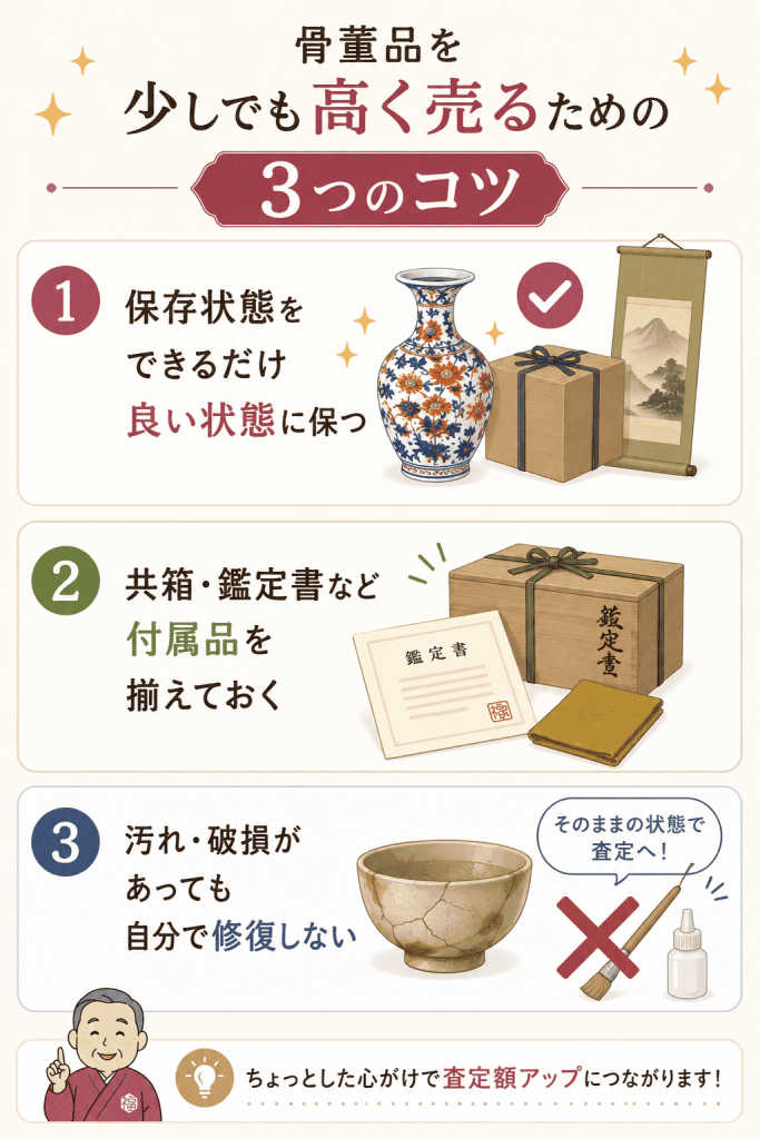 骨董品を少しでも高く売るためのコツ