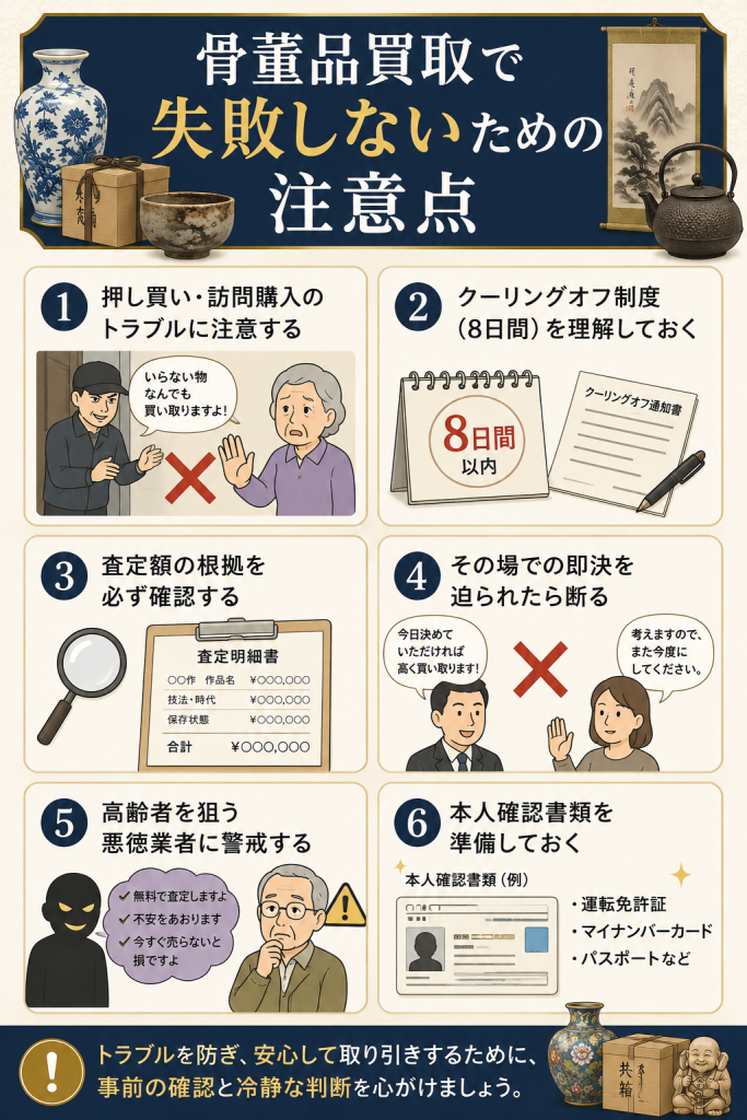 骨董品買取で失敗しないための注意点