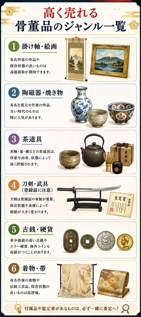 高く売れる骨董品のジャンル一覧