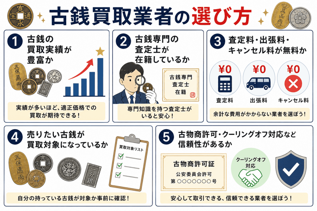 古銭買取業者の選び方