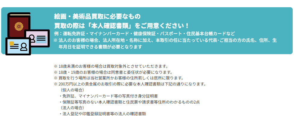 買取に必要なもの